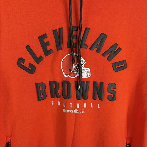 Cleveland Browns Throwback Helmet Logo Hoodie Sz Small Orange NFL Ultra NWT - Picture 2 of 6